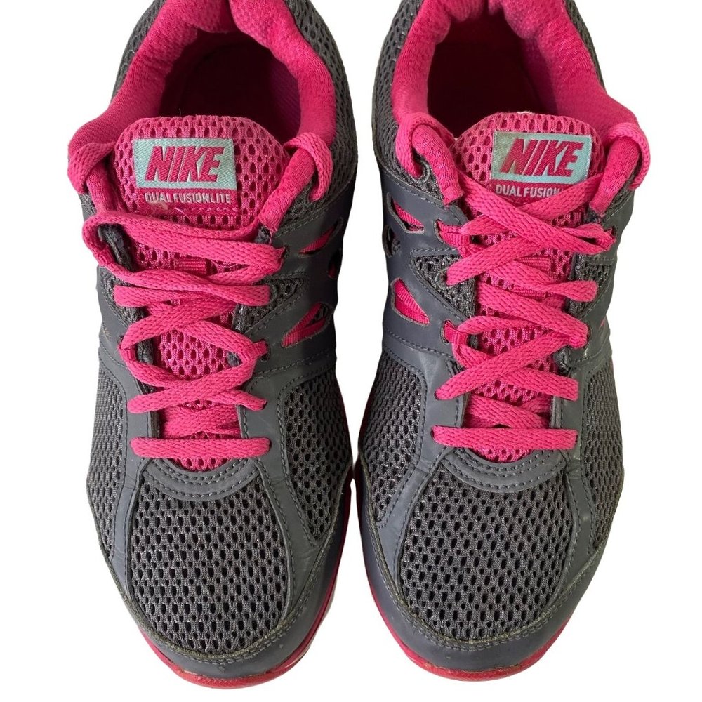 NIKE DUAL FUSION LITE WOMENS RUNNING SHOES COLOR ATHLETIC GRAY PINK LACEUP SIZE